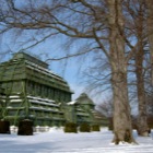 Palmenhaus im Schnee