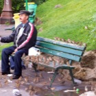 The 'Sparrow Man' near Sacré Coeur, Paris