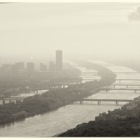 Aussicht über Donau vom Leopoldsberg / Wien